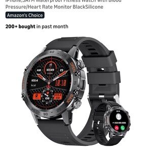 Smartwatch fitness Bluetooth android apple  waterproof silicone band